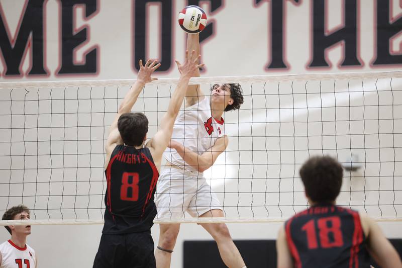 Bolingbrook’s powers a shot against Lincoln-Way Central on Tuesday May 7, 2024 in New Lenox.