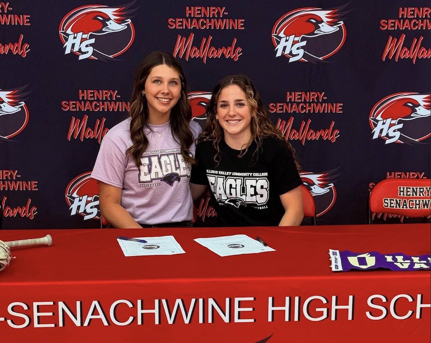 Henry-Senachwine's Kaitlyn Anderson (left) and Lauren Harbison signed to play volleyball and softball at IVCC.