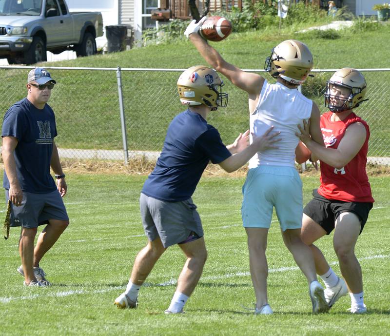 The Marquette Crusaders began their first practice Monday at the Gould Field complex with a variety of drills and workouts to prepare for the upcoming 2025 season.