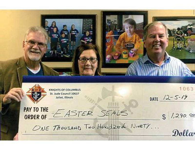 St. Jude Joliet Knights donate to Easter Seals of Joliet Shaw Local