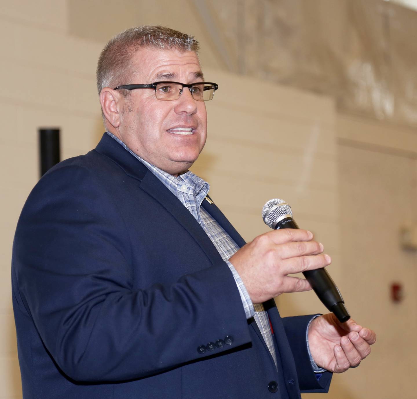 Republican gubernatorial candidate Illinois State Senator Darren Bailey speaks at the Salute to 9/11 First Responders Rally in St. Charles on Sunday, Sept. 11, 2022.