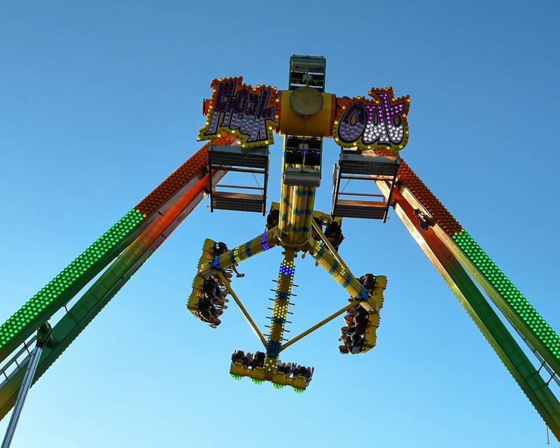 The Freak Out was a popular ride Friday June 17, 2022 as Prairie Fest attendees were waiting in a long line throughout the night to enjoy the ride.