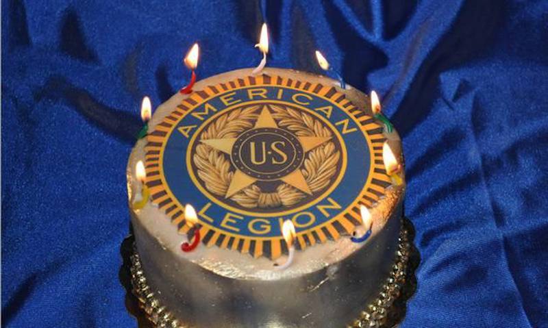 American Legion birthday cake celebrating 103 years.