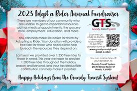 Grundy Transit System announces 2023 Adopt a Rider fundraiser