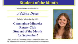 Channahon-Minooka Rotary names Minooka High’s Addison Davis September Student of the Month