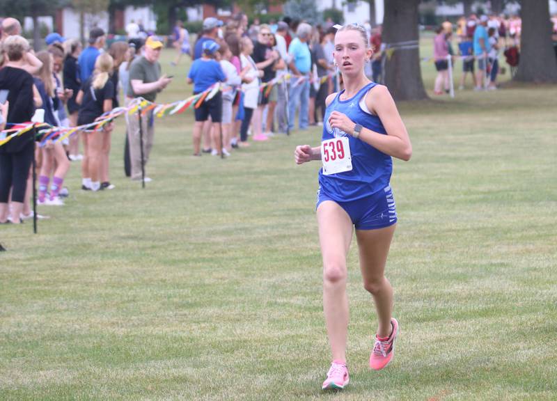 Princeton's Payton Frueh competes during the Gary Coates Invitational cross country meet on Saturday, Sept. 13, 2025 at Zearing Park in Princeton .