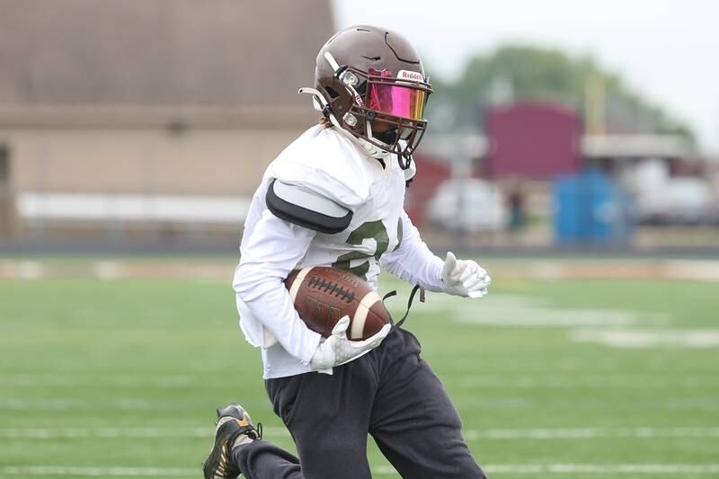 Joliet Catholic’s Preston Coleman scores during a scrimmage against Plainfield North on Thursday, July 13th, 2023 at Plainfield North