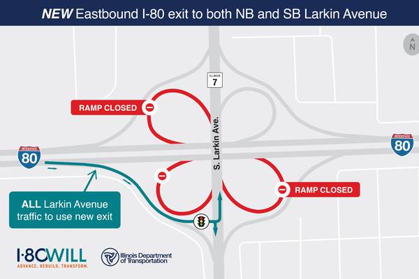 New Larkin Avenue ramp on I-80 in Joliet to open Friday 