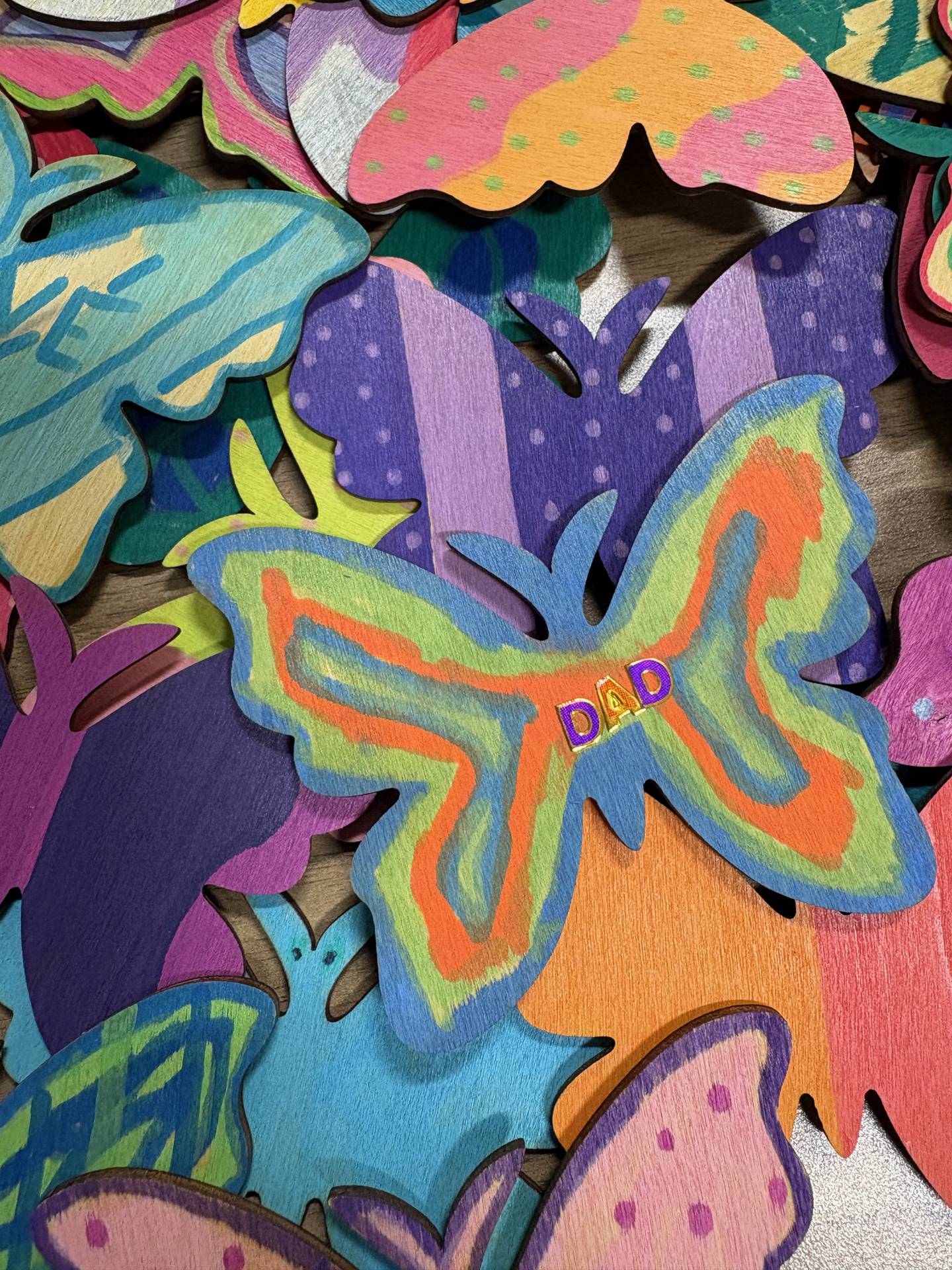 Fox Valley Hands of Hope in Geneva painted the butterflies at their last session, as expressions of their feelings. Their butterflies will be used to decorate the child's wind phone. November is National Children's Grief Awareness Month and Nov. 20 is National Children's Grief Awareness Day.