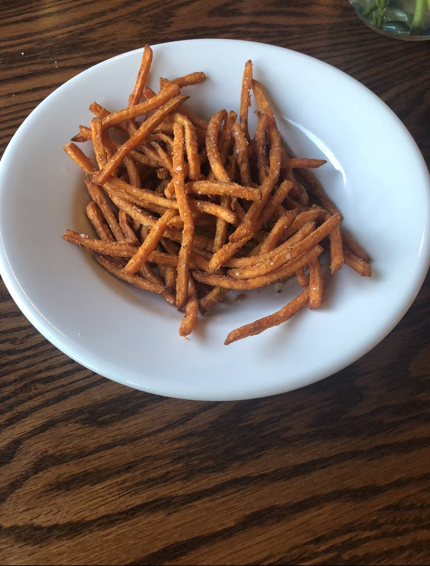 A side of sweet potato fries from Bleuroot in West Dundee.