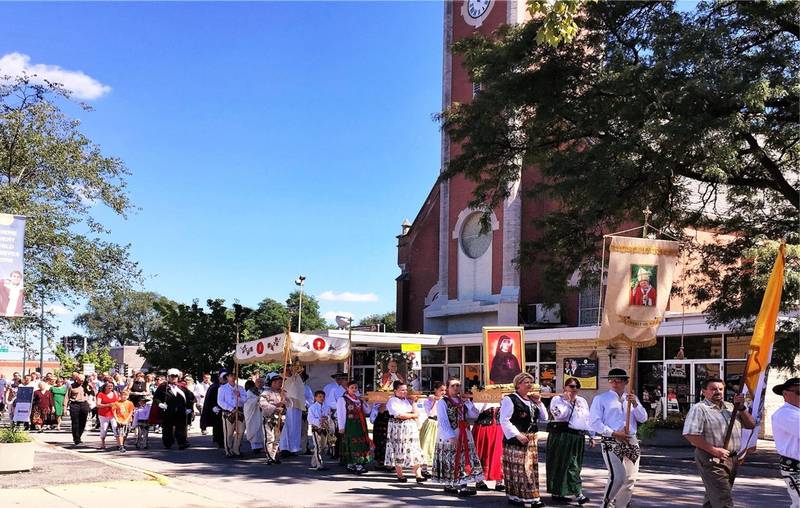 On Sunday, Holy Cross Catholic Church and St. Mary Nativity will host a double feast day celebration. St. Mary Nativity celebrates birth of Mary, tother of Jesus, on Sept. 8. Holy Cross celebrates a day in honor of the cross of Christ on Sept. 14. The day will include a Eucharistic procession, such as the one depicted in 2022, and a celebration featuring food, live music and activities for children.