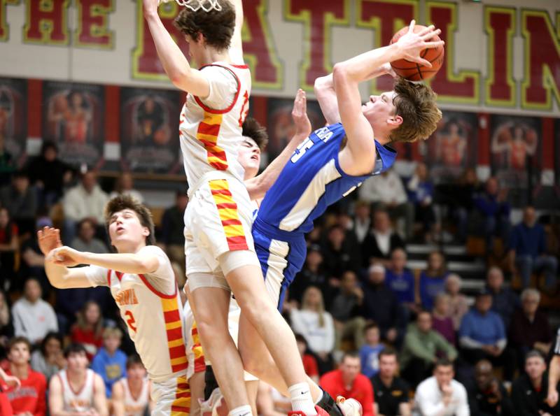 Geneva’s Hudson Kirby battles for an open shot during a game at Batavia on Friday, Feb. 2, 2024.