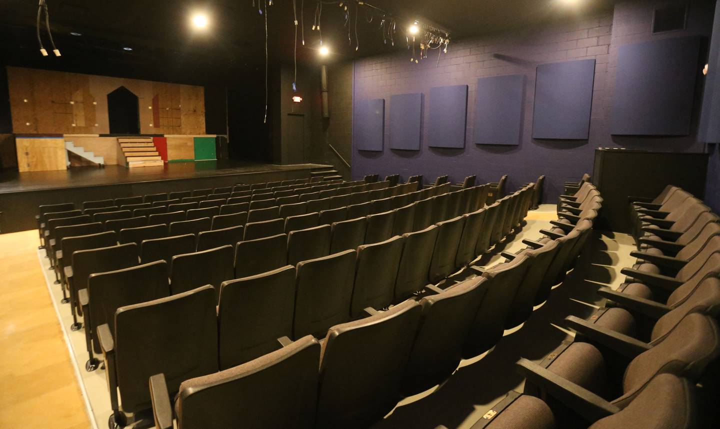 A view of the new seats inside the Stage 212 Theater on Wednesday, Oct. 29, 2025 downtown La Salle. New carpet will be installed this week. The theater's renovation work is wrapping up.