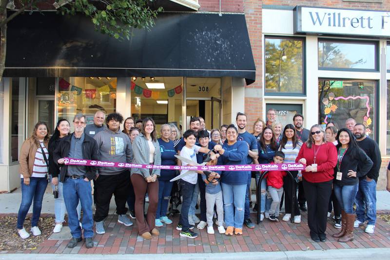 The DeKalb Chamber of Commerce welcoming Create Health Mobility Clinic with a ribbon-cutting