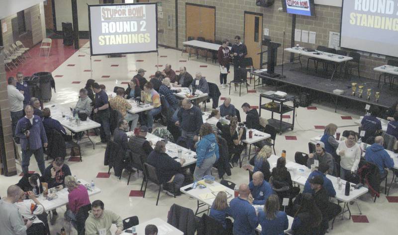 The crowd takes a break during the Stupor Bowl in Dixon. The event was held Saturday, Feb. 8, at Reagan Middle School in Dixon.