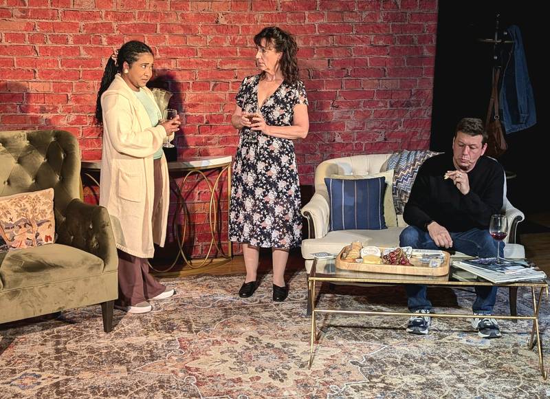 Harris, Dawson, Koester in “Good People” presented by iambe theater ensemble through Nov. 10, 2024.