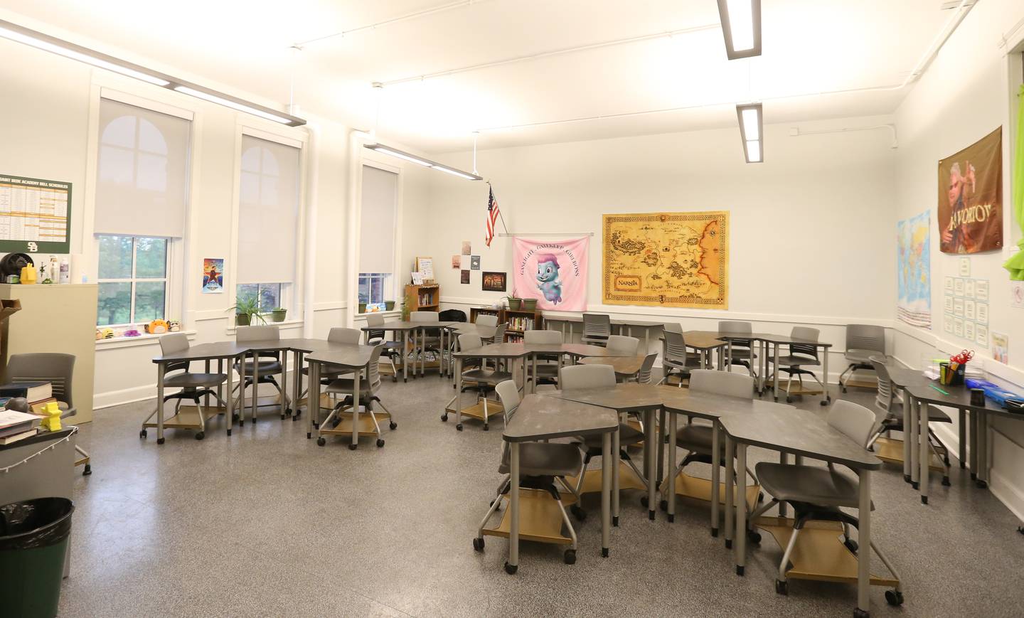 New windows, floors, desks and chairs have been added during a renovation on Friday, Oct. 6, 2023 at St. Bede Academy.