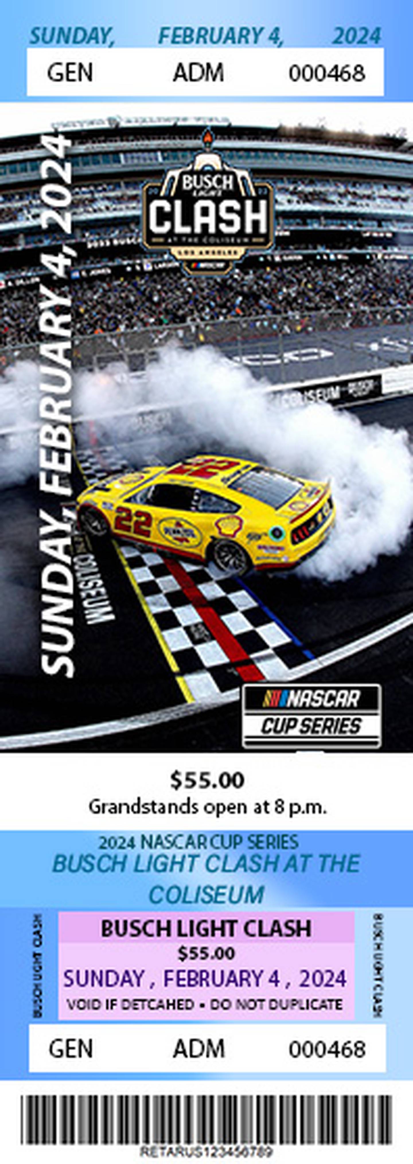 Joliet Central High School senior Omar Perez's winning NASCAR ticket design for 2024 season.