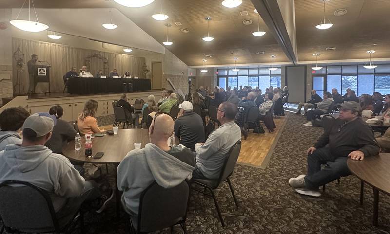 Mendota citizens attend a candidate forum on Tuesday, March 11, 2025 at the Mendota Civic Center. The event was put on by the Mendota Chamber of Commerce.