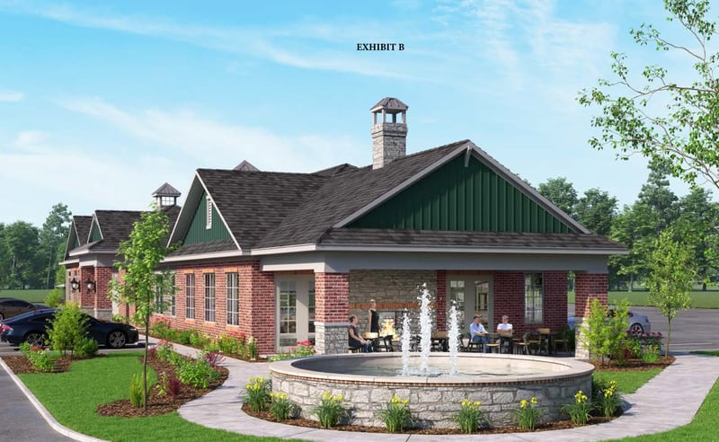 A DeKalb developer wants to build 224 units, including single-family homes and townhomes on 35 acres along Bethany Road for residents 55 and older. Shown here is concept art by Grainger LLC for the proposal, meant for Bethany Road between Sangomom Road and Tygert Lane in DeKalb.