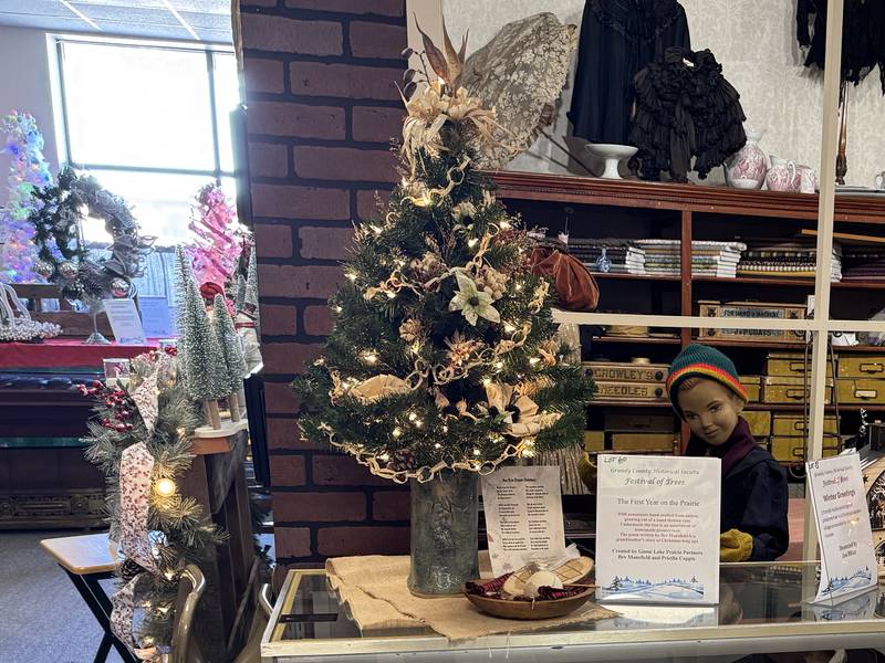 The Goose Lake Prairie Partner's tree as part of the Grundy County Historical Society Museum's annual Festival of Trees.