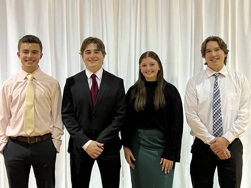 Illinois Valley Community College Foundation's 21st Century Scholar finalists (from left) are Andrew Knipper, Caleb Savitch, Elizabeth Boyles and Logan Brandner.