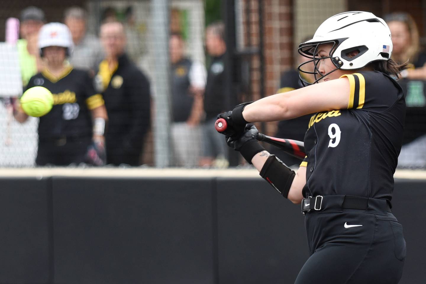 Reed-Custer's Kirstin Klein swings at a pitch during the Class 2A Seneca Regional semifinals against Seneca Tuesday, May 19, 2026.