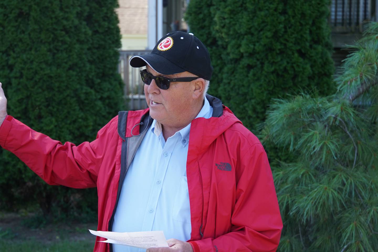 Rochelle Mayor John Bearrows speaks at the Diane McNeilly Memorial Garden dedication on Aug. 26 in Rochelle.