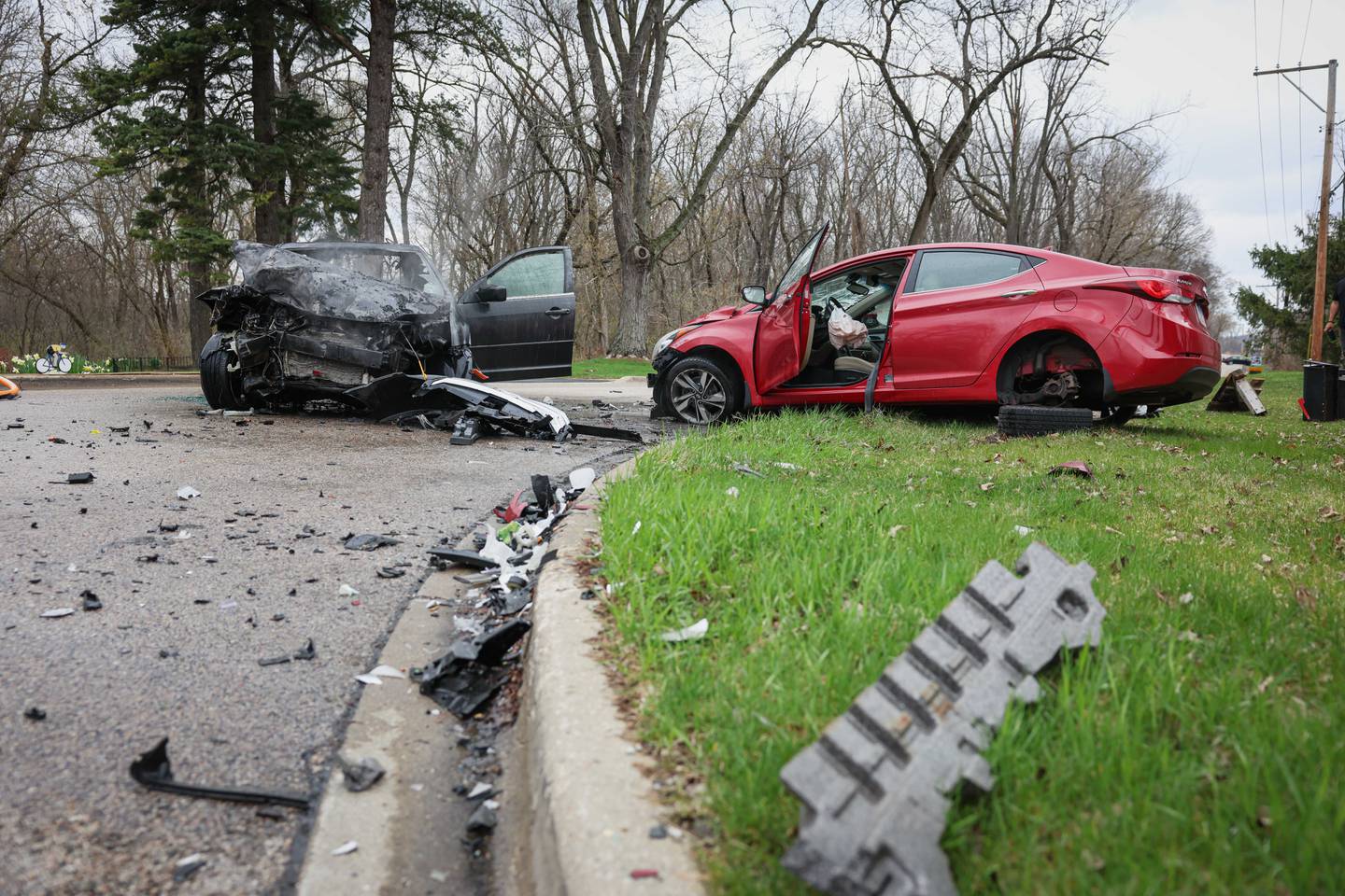On Friday, April 10, 2026, the Nunda Rural Fire Protection District responded to the intersection of Nish Road and Barreville Road in Prairie Grove for a two-vehicle crash.