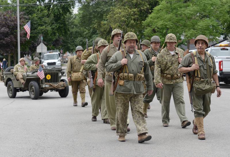 Members of the US Army participate in the Brookfield 4th of July parade  Friday July 4, 2025.