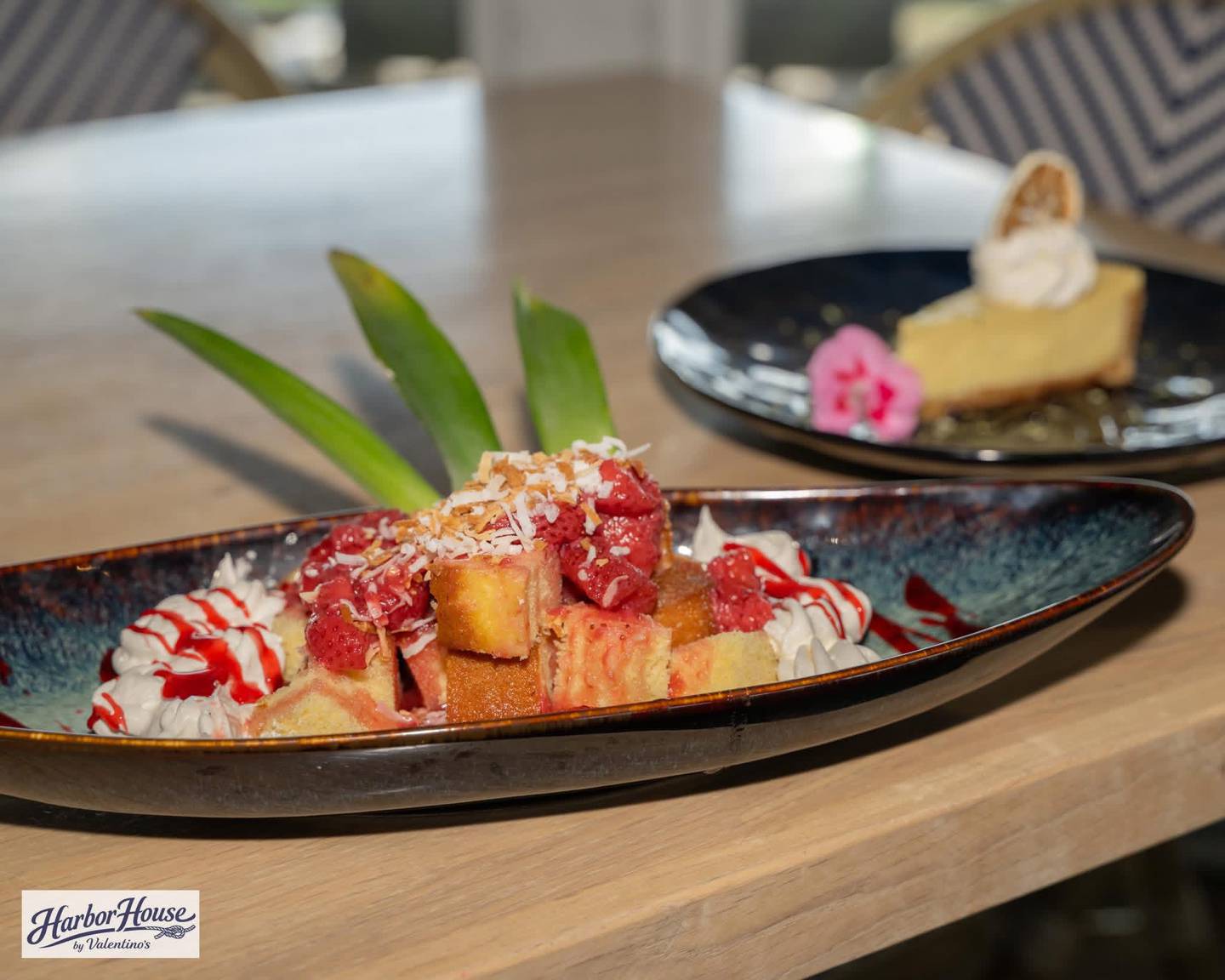 Strawberry shortcake (and Key Lime pie in the background) are on the dessert menu at Harbor House by Valentino in Ottawa.