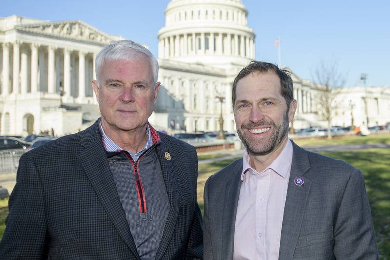For Country Caucus co-chair Rep. Jason Crow, D-Colo., right, and Rep. Steve Womack, R-Ark., left, pose for a portrait at the Capitol following a vote, Thursday, Dec. 12, 2024, in Washington. (AP Photo/Rod Lamkey, Jr.)