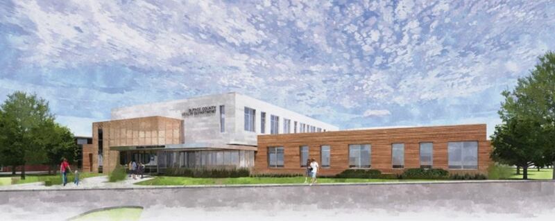 An early rendering shows a proposed behavioral health crisis hub in DuPage County. The final building design is in the works. (Courtesy of DuPage County)