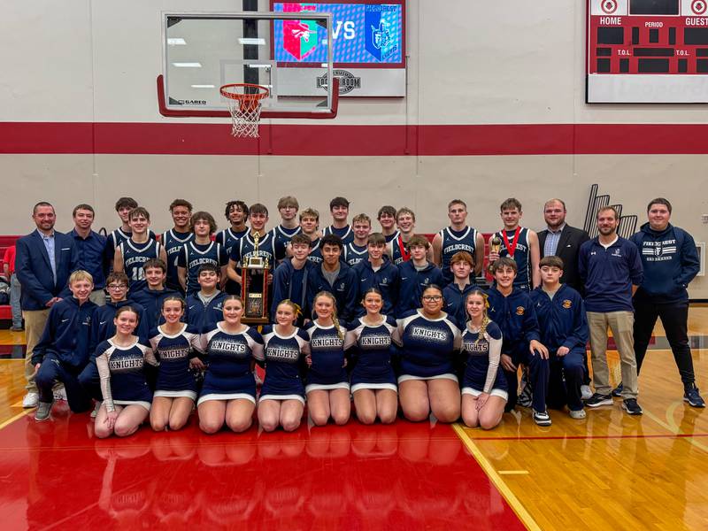 2024 Colmone Classic Champions-Fieldcrest pose for team picture on Saturday, December 14, 2024 at Hall High School in Spring Valley.