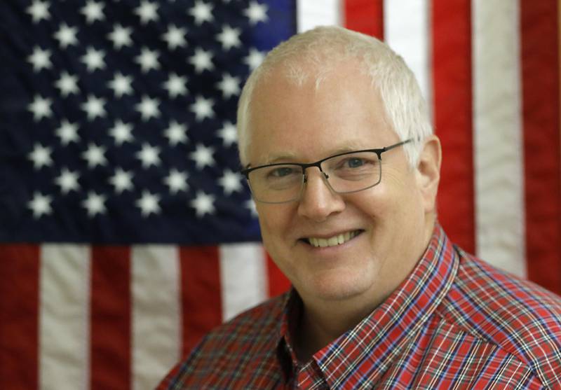 Michael Iwanicki, the superintendent of the McHenry County Veteran's Assistance Commission, in his office on Tuesday, Nov. 4, 2025, at the McHenry County Administration Building in Woodstock. He  plans to retire Jan. 2, 2026, after more than 20 years of connecting McHenry County veterans  to services and programs.