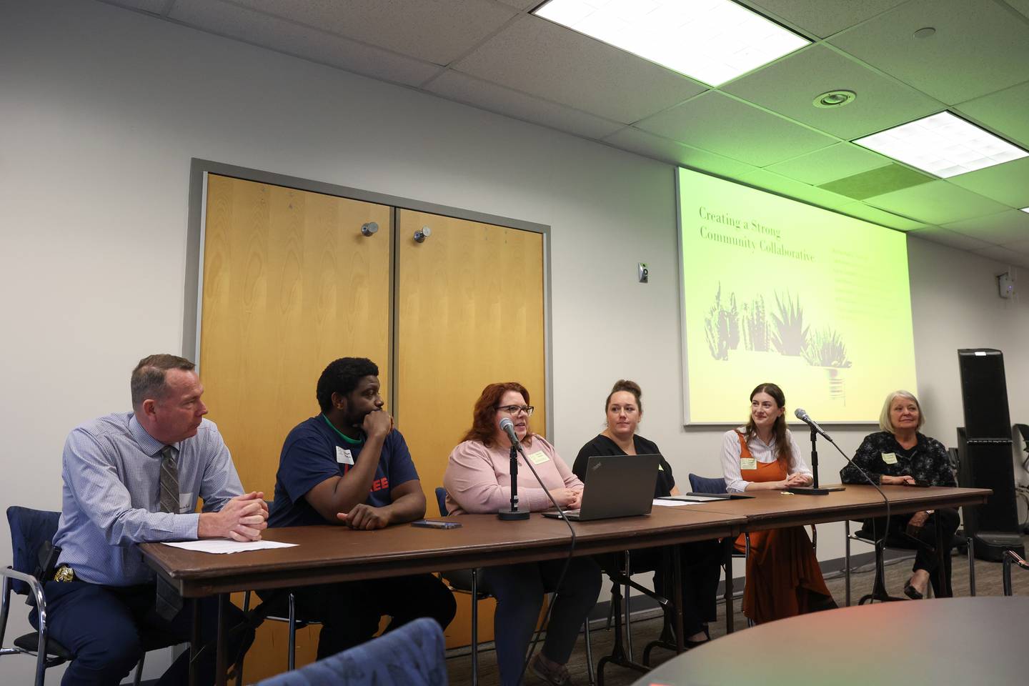 Panelists involved with the Kankakee County Homeless Task Force speak to attendees during the third annual Kankakee County Summit on Homelessness on Thursday, Nov. 6, 2025, hosted by the task force at Kankakee Community College.