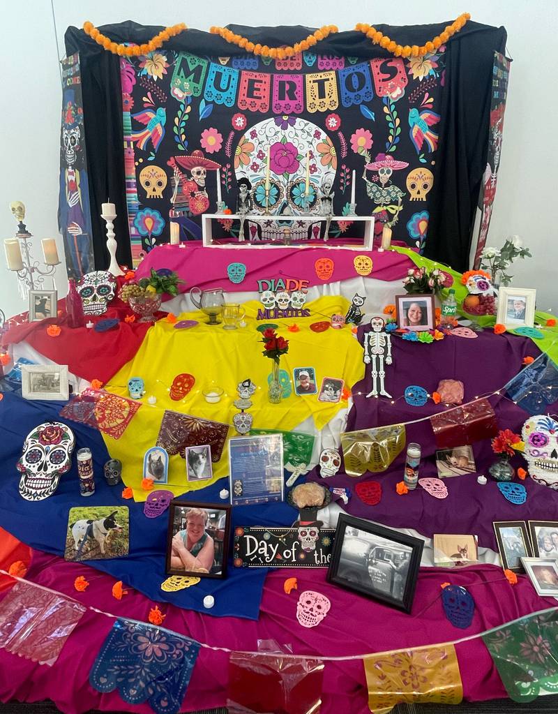 A view of the Día de los Muertos or Day of the Dead Celebration display on Tuesday, Nov. 1, 2022 inside the main entrance at Illinois Valley Community College in Oglesby,. The display will be visible through Nov. 3.