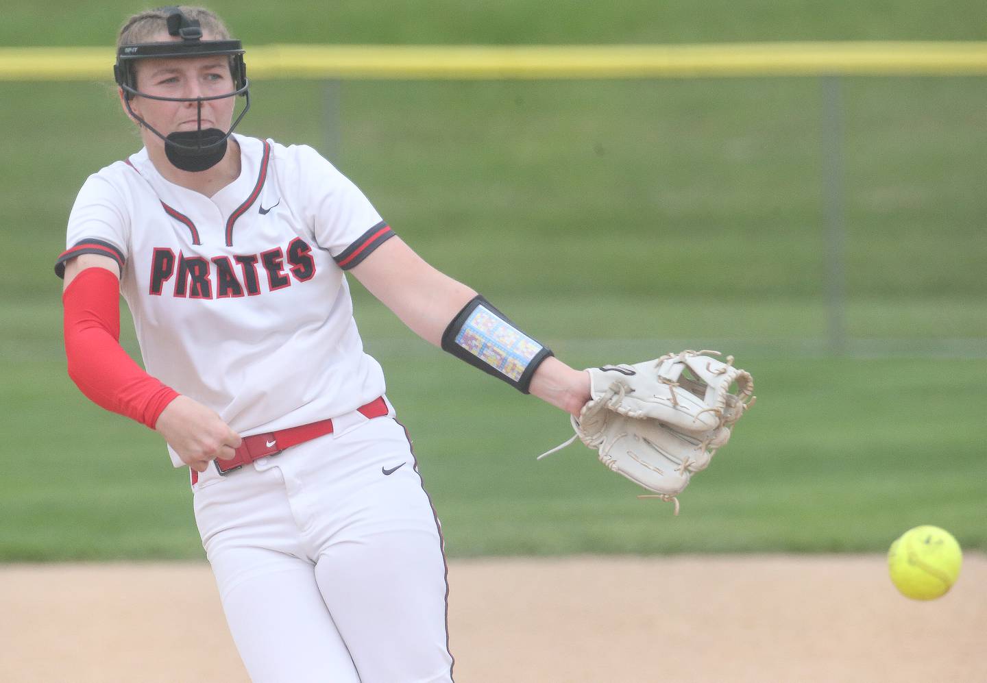 Ottawa's Adelynn Russell throws a pitch to L-P on Wednesday, May 7, 2025 at Ottawa High School.