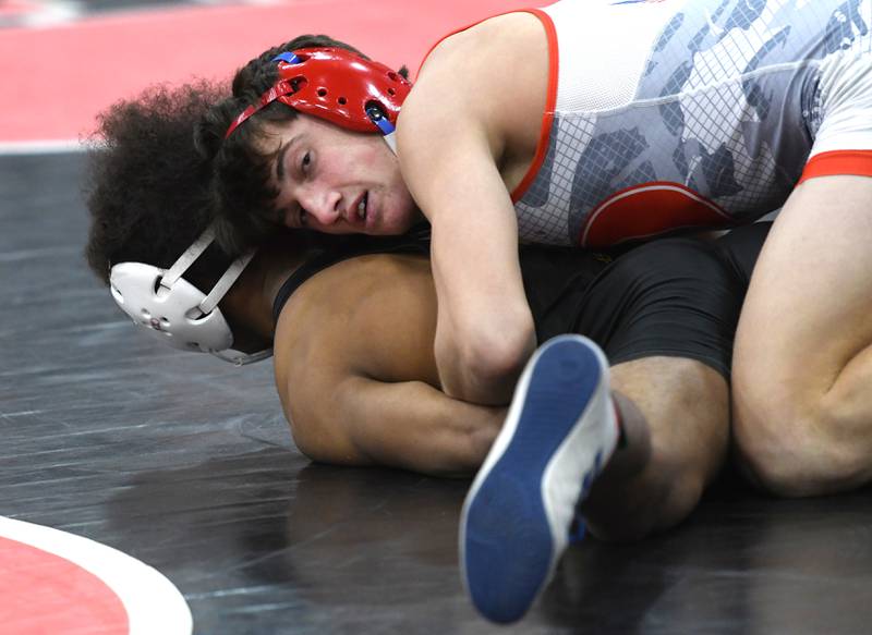 Oregon's Nelson Benesh beat Lena-Winslow's Mauricio Glass to take win the 138-pound championship match at the 1A Stillman Valley Regional on Saturday, Jan. 31, 2026.