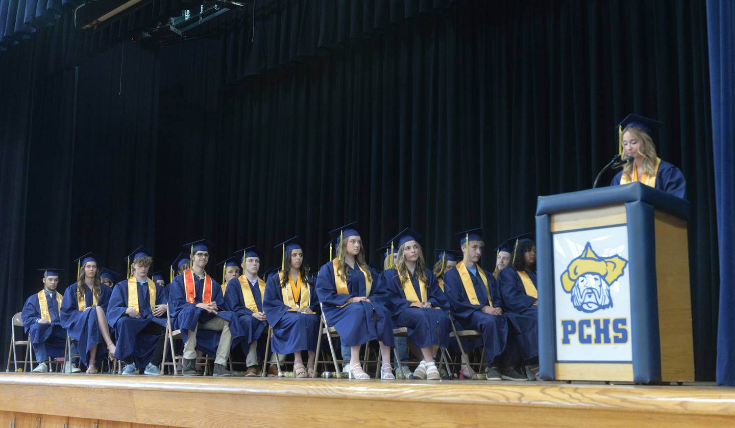 Rebekah Zeigler, valedictorian, gave the senior class remarks at Polo High School's commencement on Sunday, May 21.