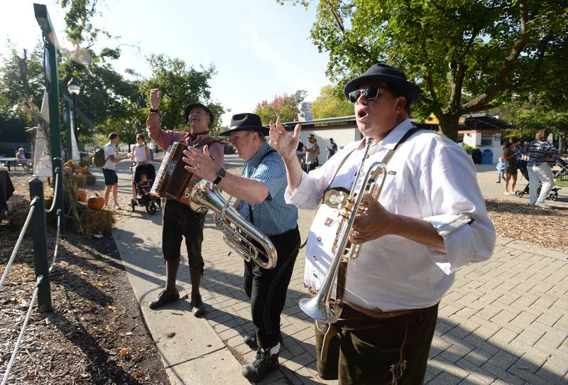 Members of Alpine Thunder perform polka music for guests attending the Octoberfest at Brookfield Zoo Saturday, Sept. 23, 2023.