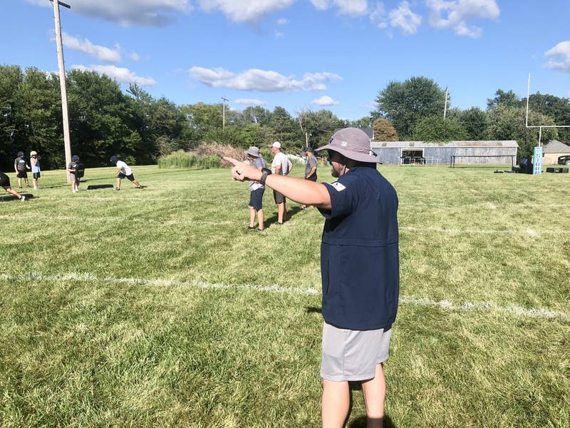 Bureau Valley coach Mat Pistole runs through summer practices this offseason.