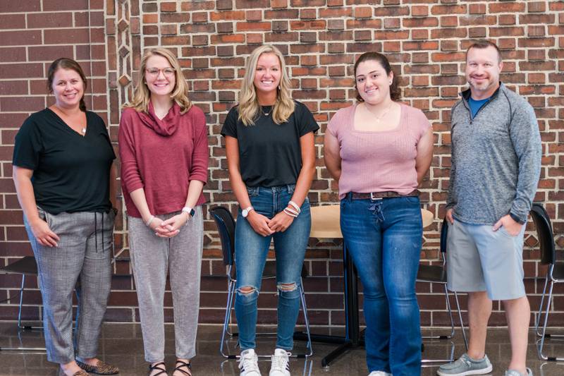 New staff members at Hall High School are (left to right) Lisa Ponce, Brooklyn Long, Brooke Keegan, Perla Andana and Lucas Schultz.