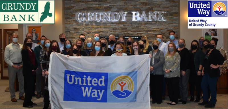 Grundy Bank employees achieved 100% participation for the 17th consecutive year, raising over $3,500 in employee donations during their United Way campaign — an increase over last year’s total.