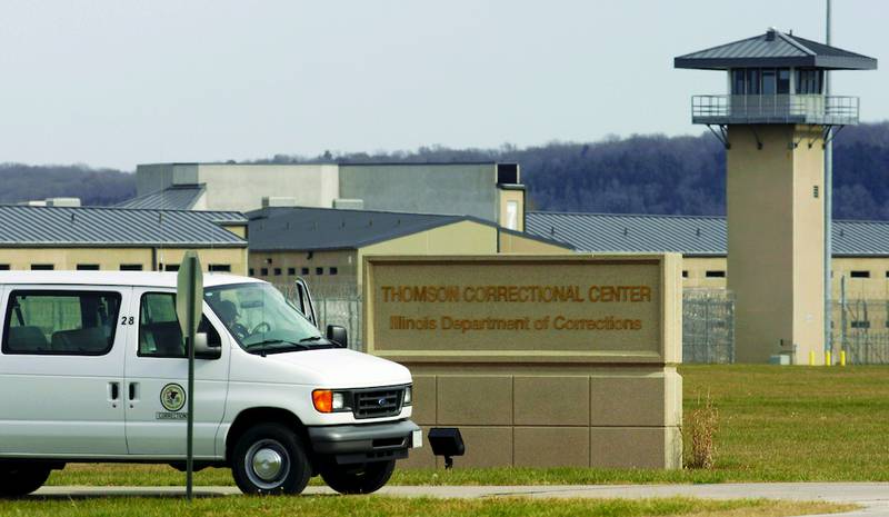 In this May 21, 2010, file photo, a van drives past the Thomson Correctional Center in Thomson. The first 15 of what is expected to be about 1,100 jobs have been posted by the federal Bureau of Prisons. It is expected to take 3 years before the prison is fully operational.