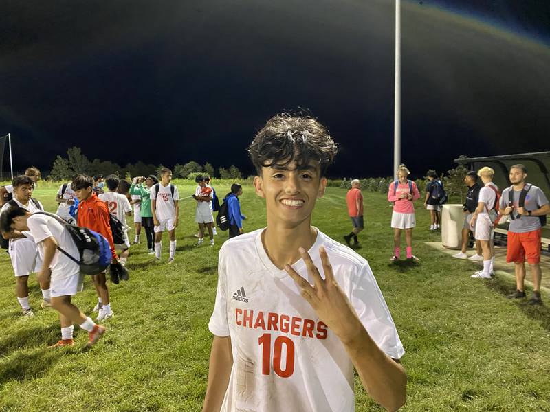 Dundee-Crown's Miguelangel Pena tallied a hat trick against Hampshire to help the Chargers win 4-2 on Thursday.