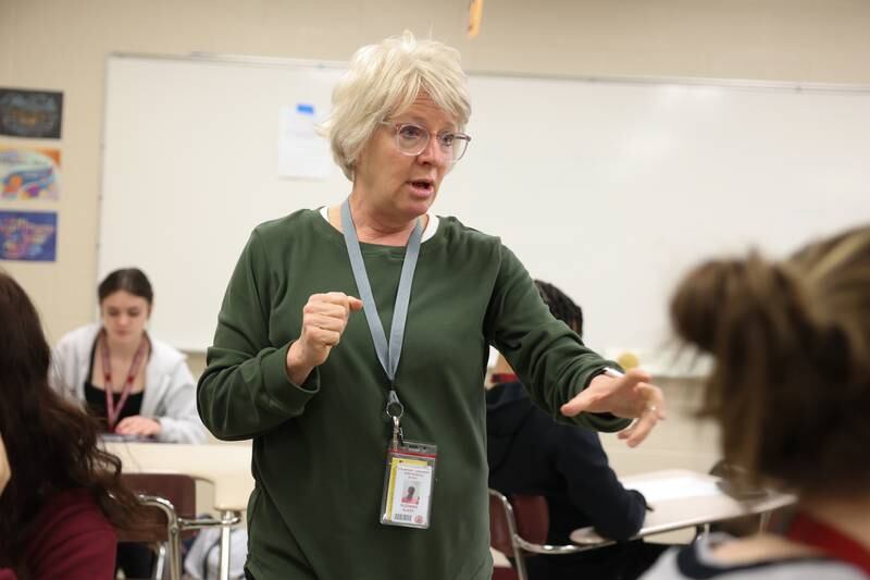Suzanne Alexa is the college algebra/trigonometry and Integrated Math 2 teacher at Lockport Township High School. She will retire at the end of 2021-2022 school year after teaching 33 years. Alexa is also an alumna of the school. Wednesday, April 20, 2022, in Lockport.