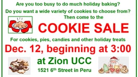 Zion UCC to hold Christmas cookie sale Friday, Dec. 12