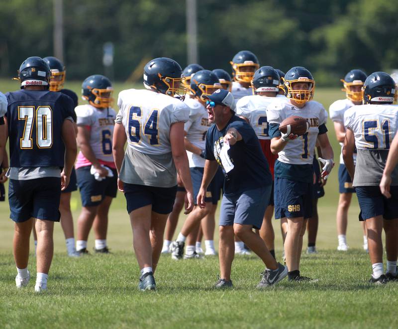Sterling participated in a joint practice with Glenbard South and Oswego East football teams on Tuesday, July 15, 2025 in Oswego.