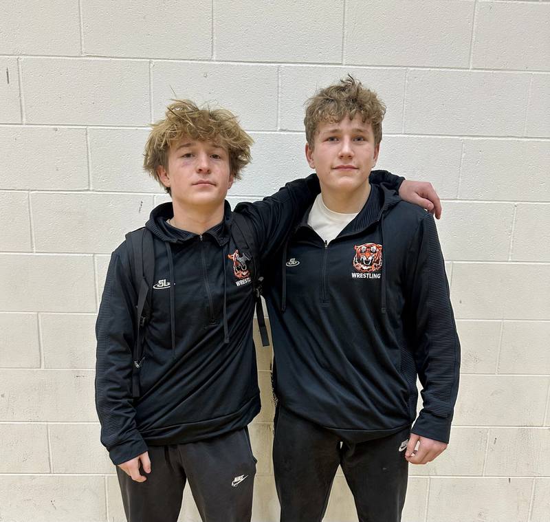 Dylan Ramsey and Daniel Zuehlke (left to right) were two of Crystal Lake Central's 10 match winners during Friday's dual against McHenry.